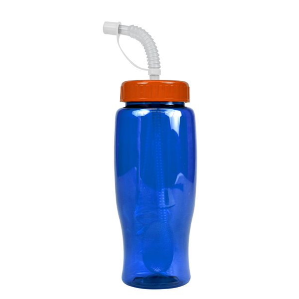 Transparent Grip Poly-Pure Sport Bottle, 27oz. - Straw Lid