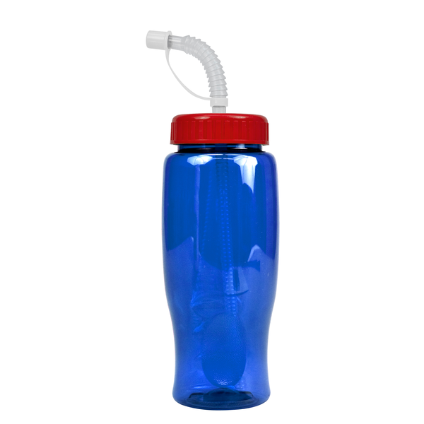 Transparent Grip Poly-Pure Sport Bottle, 27oz. - Straw Lid