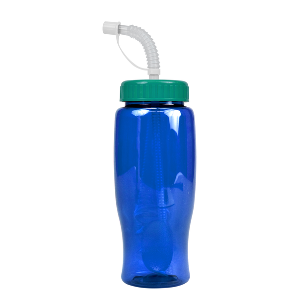 Transparent Grip Poly-Pure Sport Bottle, 27oz. - Straw Lid