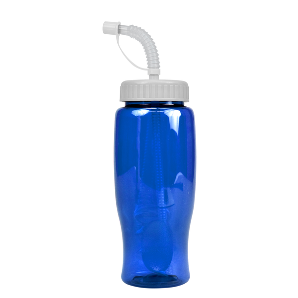 Transparent Grip Poly-Pure Sport Bottle, 27oz. - Straw Lid