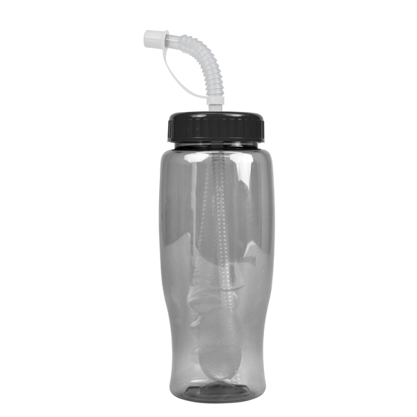Transparent Grip Poly-Pure Sport Bottle, 27oz. - Straw Lid