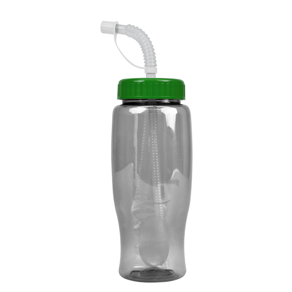 Transparent Grip Poly-Pure Sport Bottle, 27oz. - Straw Lid