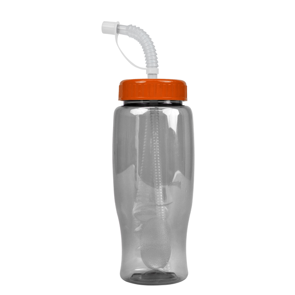 Transparent Grip Poly-Pure Sport Bottle, 27oz. - Straw Lid