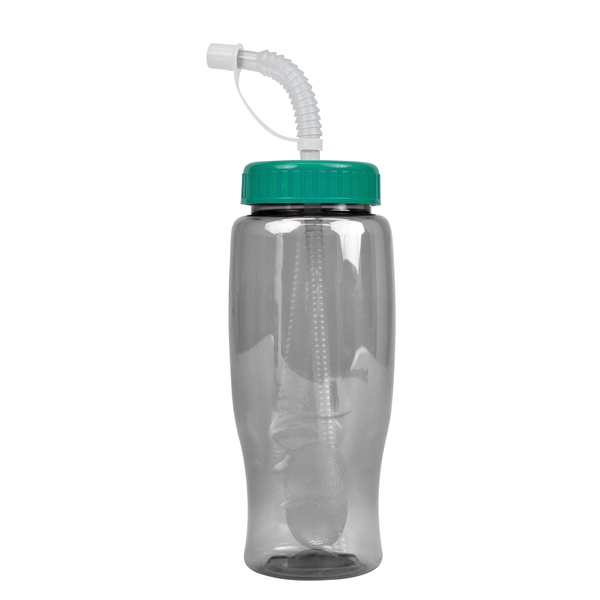 Transparent Grip Poly-Pure Sport Bottle, 27oz. - Straw Lid
