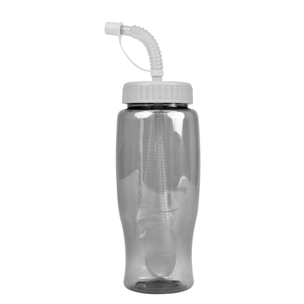 Transparent Grip Poly-Pure Sport Bottle, 27oz. - Straw Lid