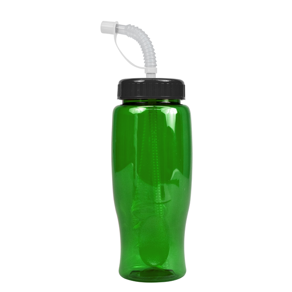Transparent Grip Poly-Pure Sport Bottle, 27oz. - Straw Lid