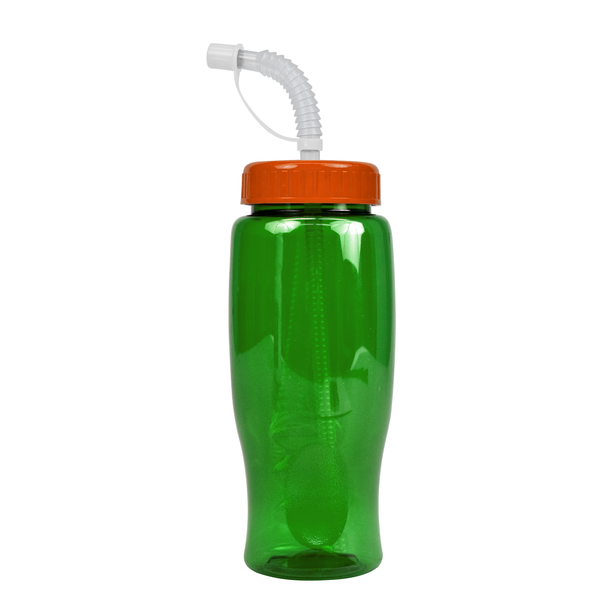 Transparent Grip Poly-Pure Sport Bottle, 27oz. - Straw Lid