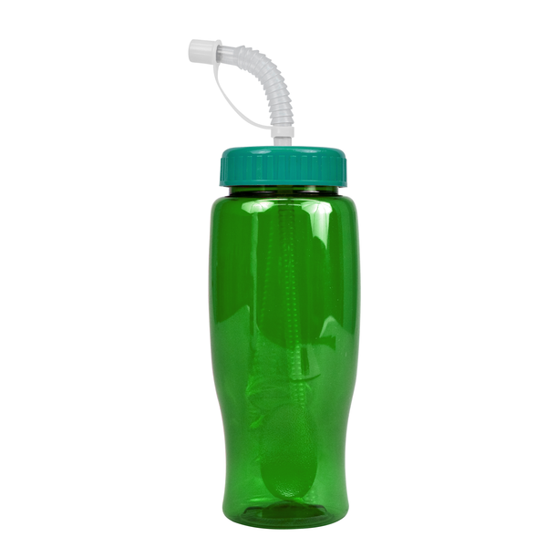 Transparent Grip Poly-Pure Sport Bottle, 27oz. - Straw Lid