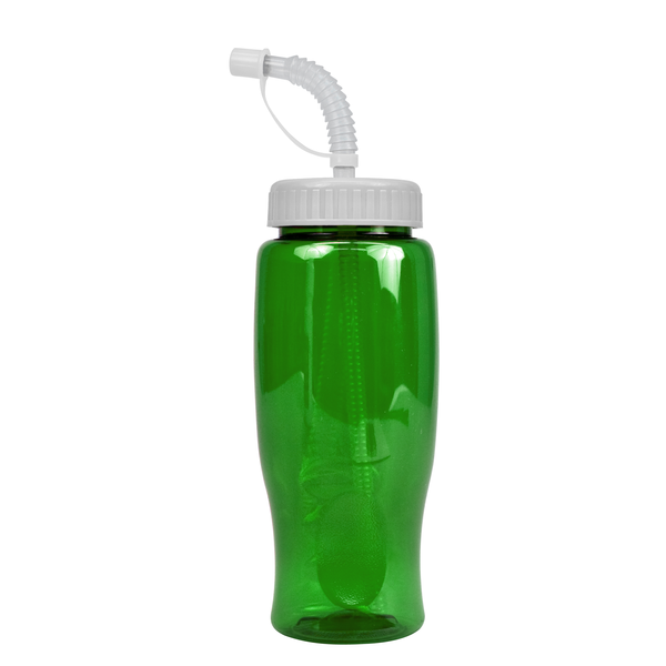 Transparent Grip Poly-Pure Sport Bottle, 27oz. - Straw Lid