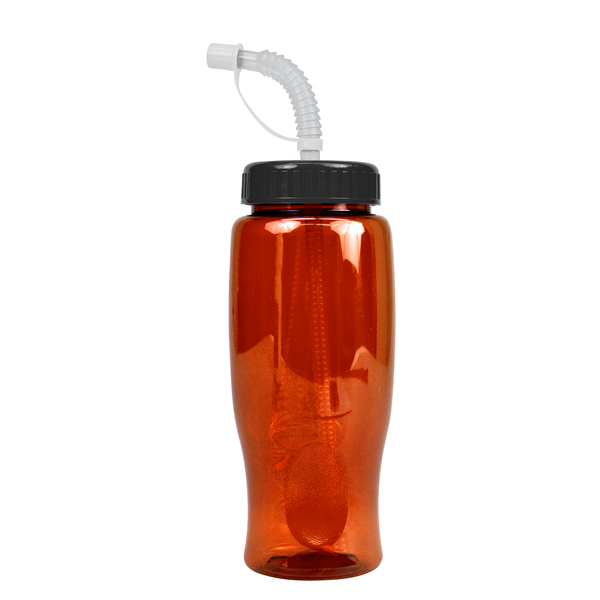 Transparent Grip Poly-Pure Sport Bottle, 27oz. - Straw Lid