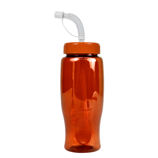 Transparent Grip Poly-Pure Sport Bottle, 27oz. - Straw Lid