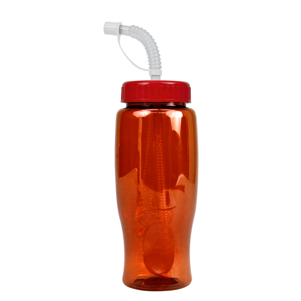 Transparent Grip Poly-Pure Sport Bottle, 27oz. - Straw Lid