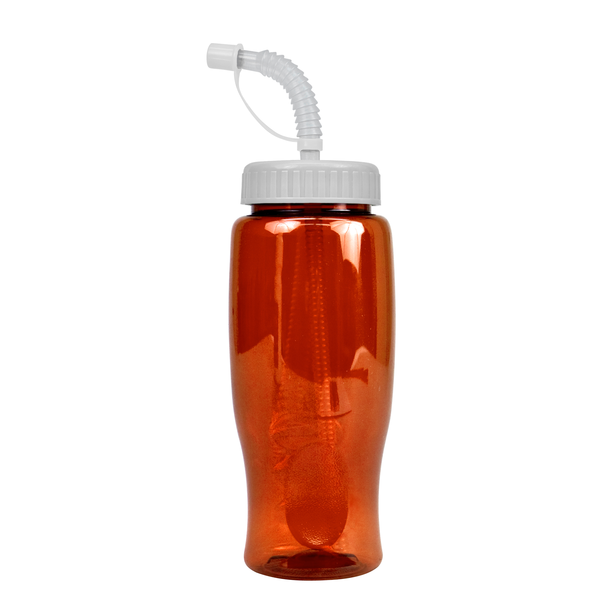 Transparent Grip Poly-Pure Sport Bottle, 27oz. - Straw Lid