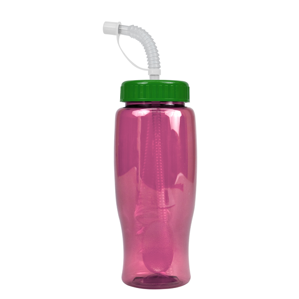 Transparent Grip Poly-Pure Sport Bottle, 27oz. - Straw Lid
