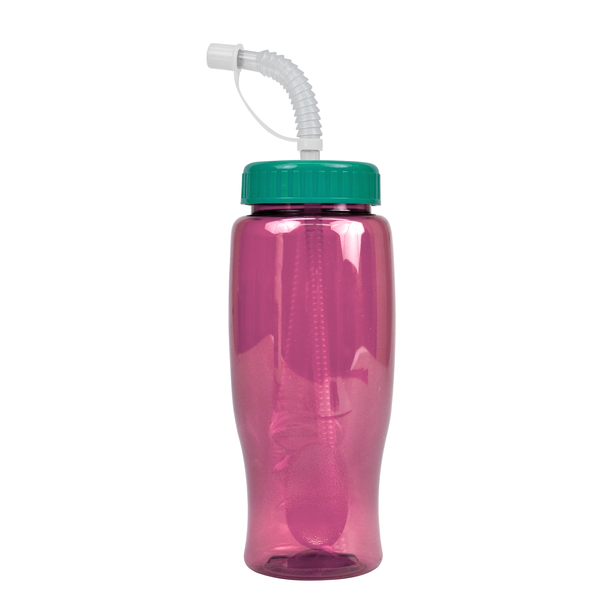 Transparent Grip Poly-Pure Sport Bottle, 27oz. - Straw Lid