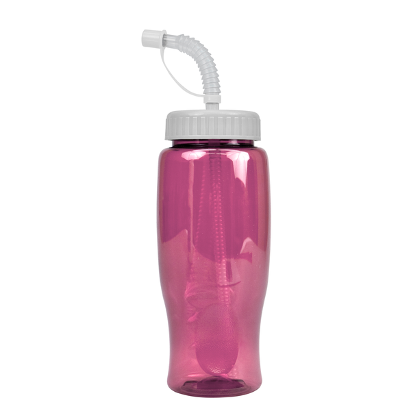 Transparent Grip Poly-Pure Sport Bottle, 27oz. - Straw Lid