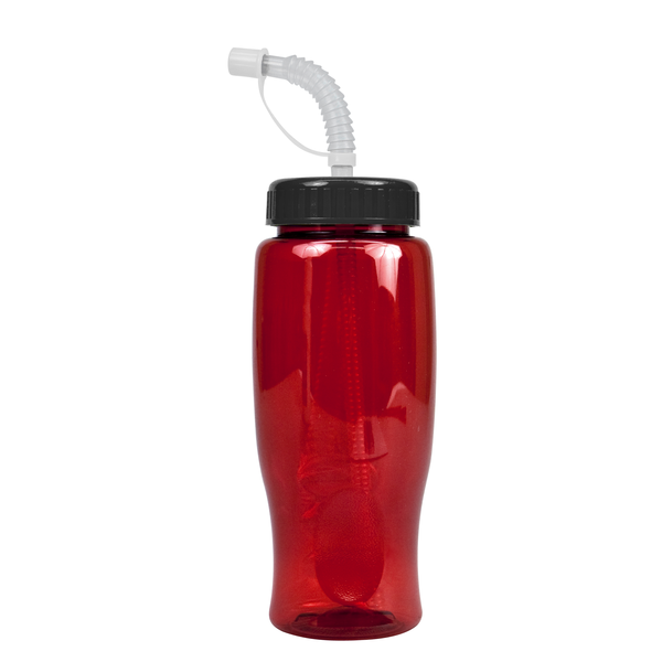 Transparent Grip Poly-Pure Sport Bottle, 27oz. - Straw Lid