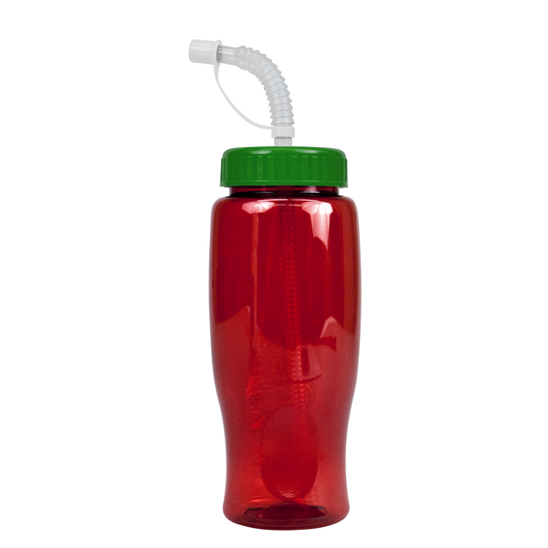 Transparent Grip Poly-Pure Sport Bottle, 27oz. - Straw Lid