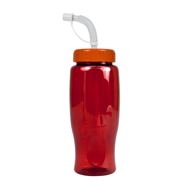 Transparent Grip Poly-Pure Sport Bottle, 27oz. - Straw Lid