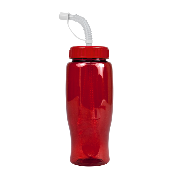 Transparent Grip Poly-Pure Sport Bottle, 27oz. - Straw Lid