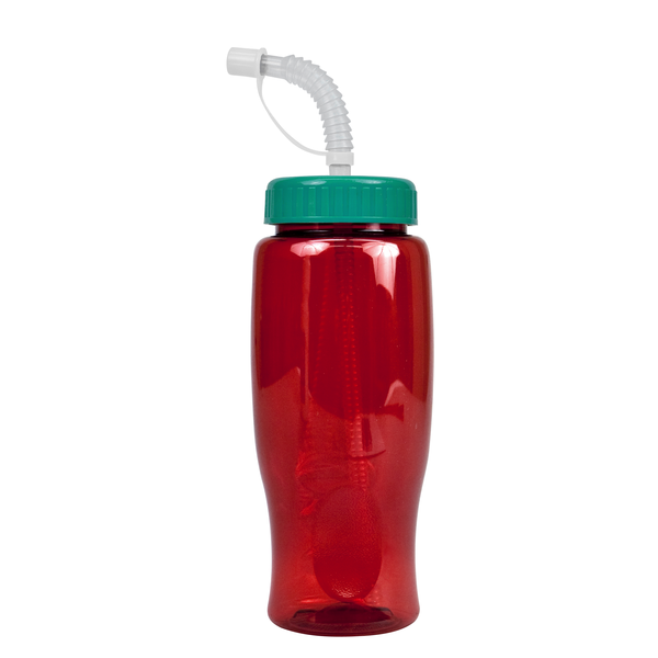 Transparent Grip Poly-Pure Sport Bottle, 27oz. - Straw Lid