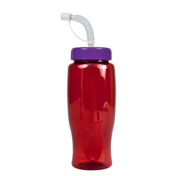 Transparent Grip Poly-Pure Sport Bottle, 27oz. - Straw Lid