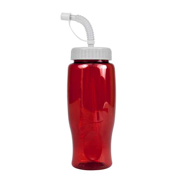 Transparent Grip Poly-Pure Sport Bottle, 27oz. - Straw Lid