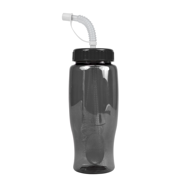 Transparent Grip Poly-Pure Sport Bottle, 27oz. - Straw Lid