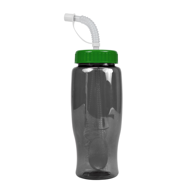 Transparent Grip Poly-Pure Sport Bottle, 27oz. - Straw Lid