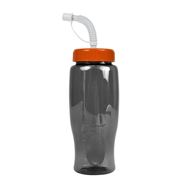 Transparent Grip Poly-Pure Sport Bottle, 27oz. - Straw Lid