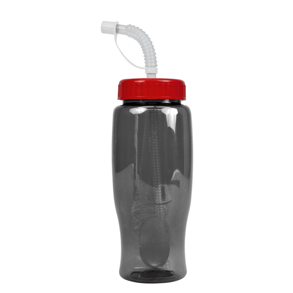 Transparent Grip Poly-Pure Sport Bottle, 27oz. - Straw Lid