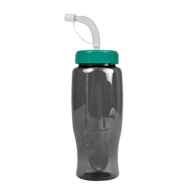 Transparent Grip Poly-Pure Sport Bottle, 27oz. - Straw Lid