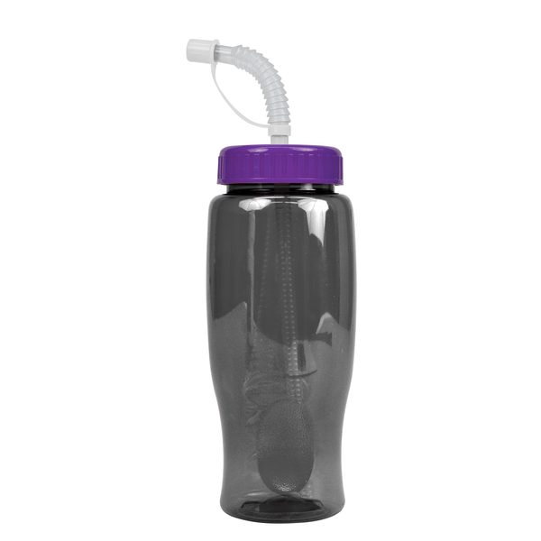 Transparent Grip Poly-Pure Sport Bottle, 27oz. - Straw Lid