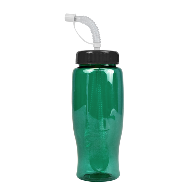 Transparent Grip Poly-Pure Sport Bottle, 27oz. - Straw Lid