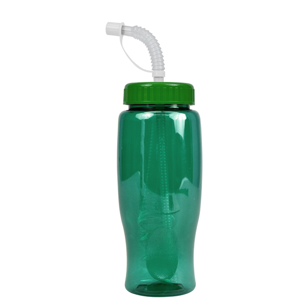 Transparent Grip Poly-Pure Sport Bottle, 27oz. - Straw Lid