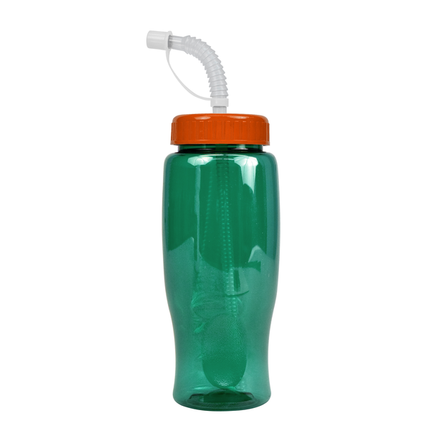 Transparent Grip Poly-Pure Sport Bottle, 27oz. - Straw Lid