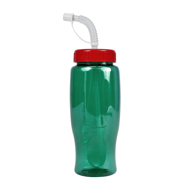 Transparent Grip Poly-Pure Sport Bottle, 27oz. - Straw Lid