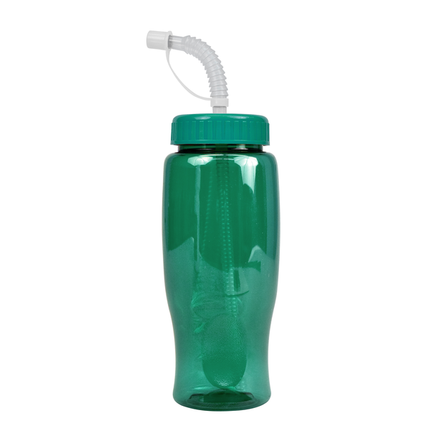 Transparent Grip Poly-Pure Sport Bottle, 27oz. - Straw Lid