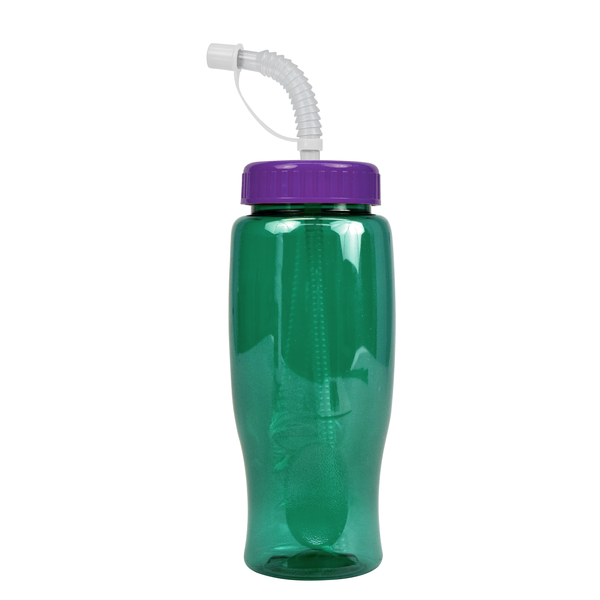 Transparent Grip Poly-Pure Sport Bottle, 27oz. - Straw Lid
