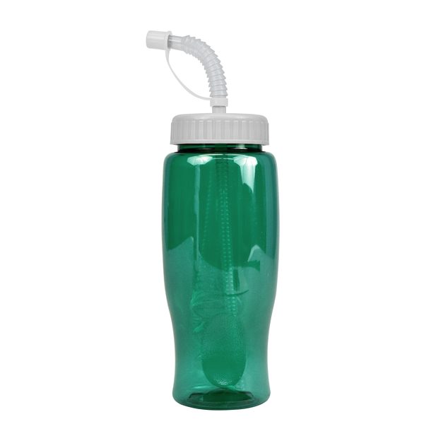 Transparent Grip Poly-Pure Sport Bottle, 27oz. - Straw Lid