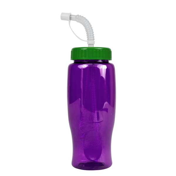 Transparent Grip Poly-Pure Sport Bottle, 27oz. - Straw Lid