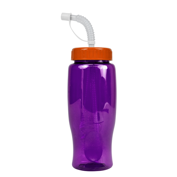 Transparent Grip Poly-Pure Sport Bottle, 27oz. - Straw Lid