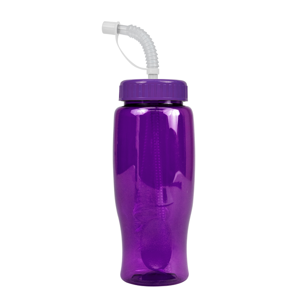 Transparent Grip Poly-Pure Sport Bottle, 27oz. - Straw Lid