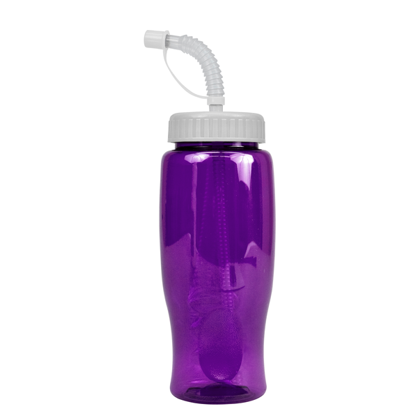 Transparent Grip Poly-Pure Sport Bottle, 27oz. - Straw Lid