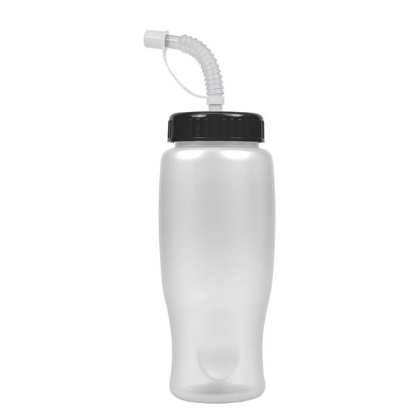 Transparent Grip Poly-Pure Sport Bottle, 27oz. - Straw Lid