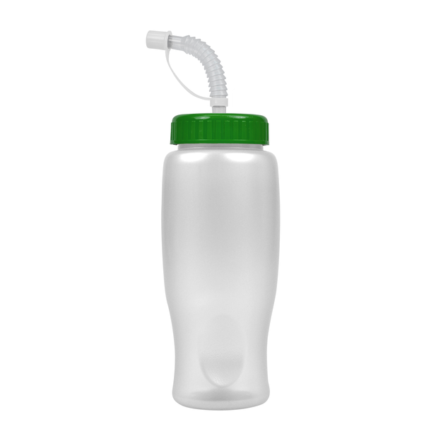 Transparent Grip Poly-Pure Sport Bottle, 27oz. - Straw Lid