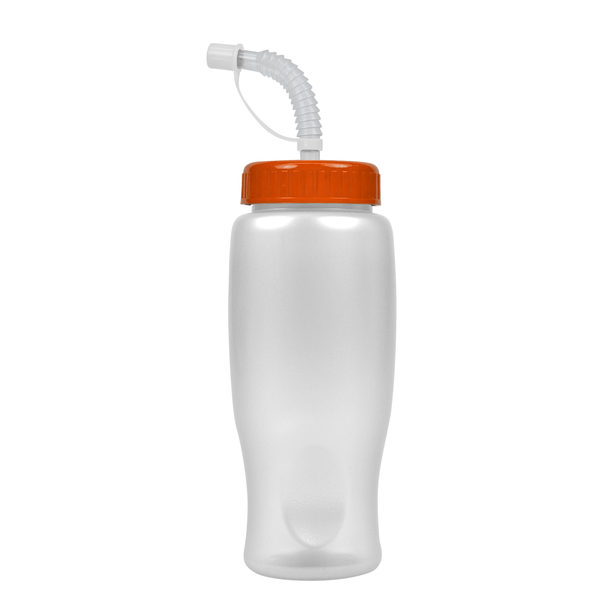 Transparent Grip Poly-Pure Sport Bottle, 27oz. - Straw Lid