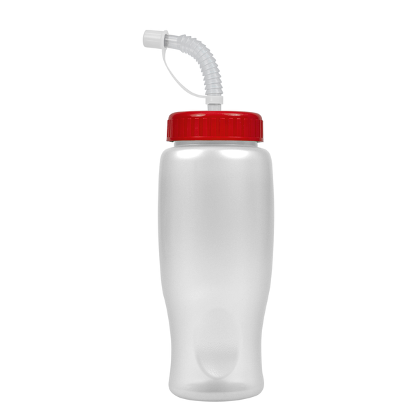 Transparent Grip Poly-Pure Sport Bottle, 27oz. - Straw Lid