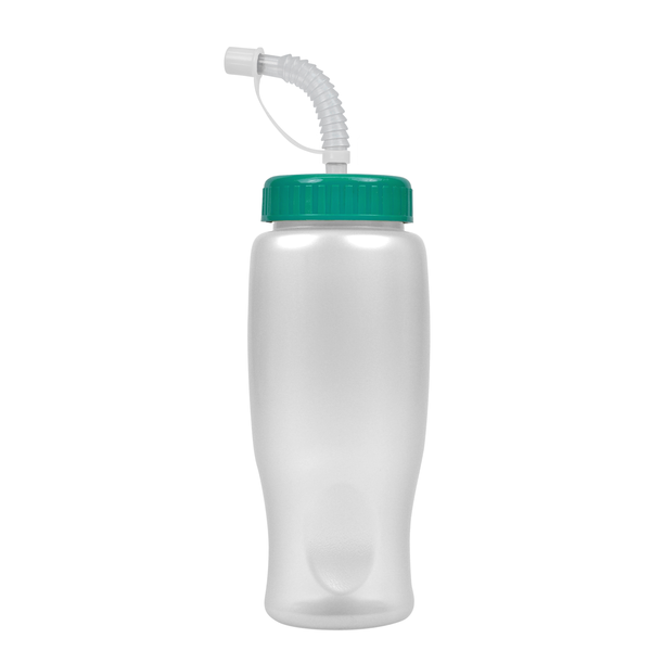 Transparent Grip Poly-Pure Sport Bottle, 27oz. - Straw Lid