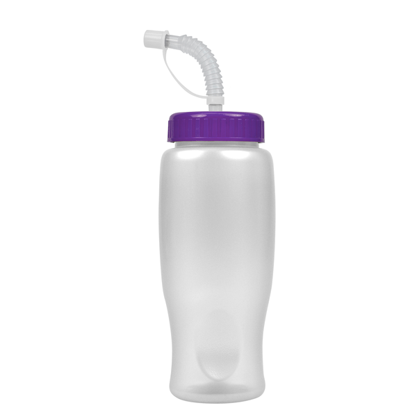 Transparent Grip Poly-Pure Sport Bottle, 27oz. - Straw Lid